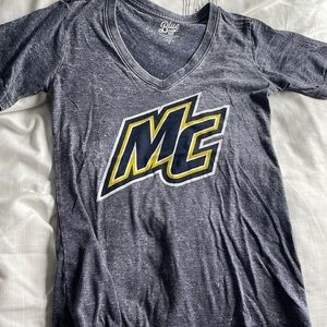 MERRIMACK COLLEGE womens fit t-shirt in navy blue marl